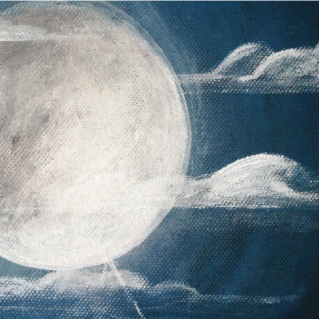 Bunny in the  Moon Fine Art Print detail 