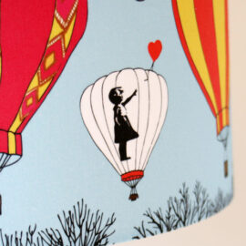 Banksy girl with a balloon on made by Ilze Bristol Balloons lampshade
