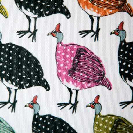 Colourful guineafowl fabric detail