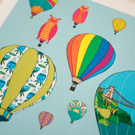Bristol Balloons A4 print rainbow balloon detail