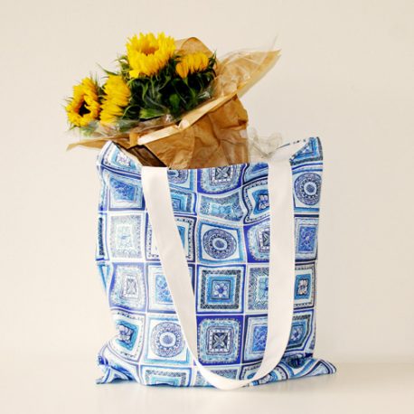 Blue and white Portugal Tiles canvas bag