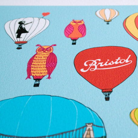 Bristol hot air balloons art print detail