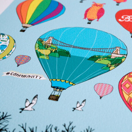 Bristol hot air balloons art print detail