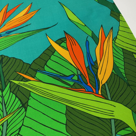 Bird of paradise flower tea towel detail